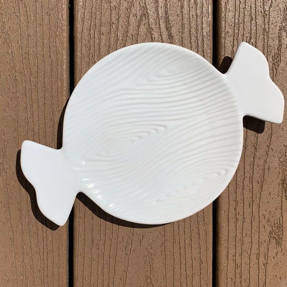 TEMPTATIONS CANDY PLATTER WOODLAND WHITE WITH SPREADER AND GIFT BOX NWTS! - Picture 2 of 5